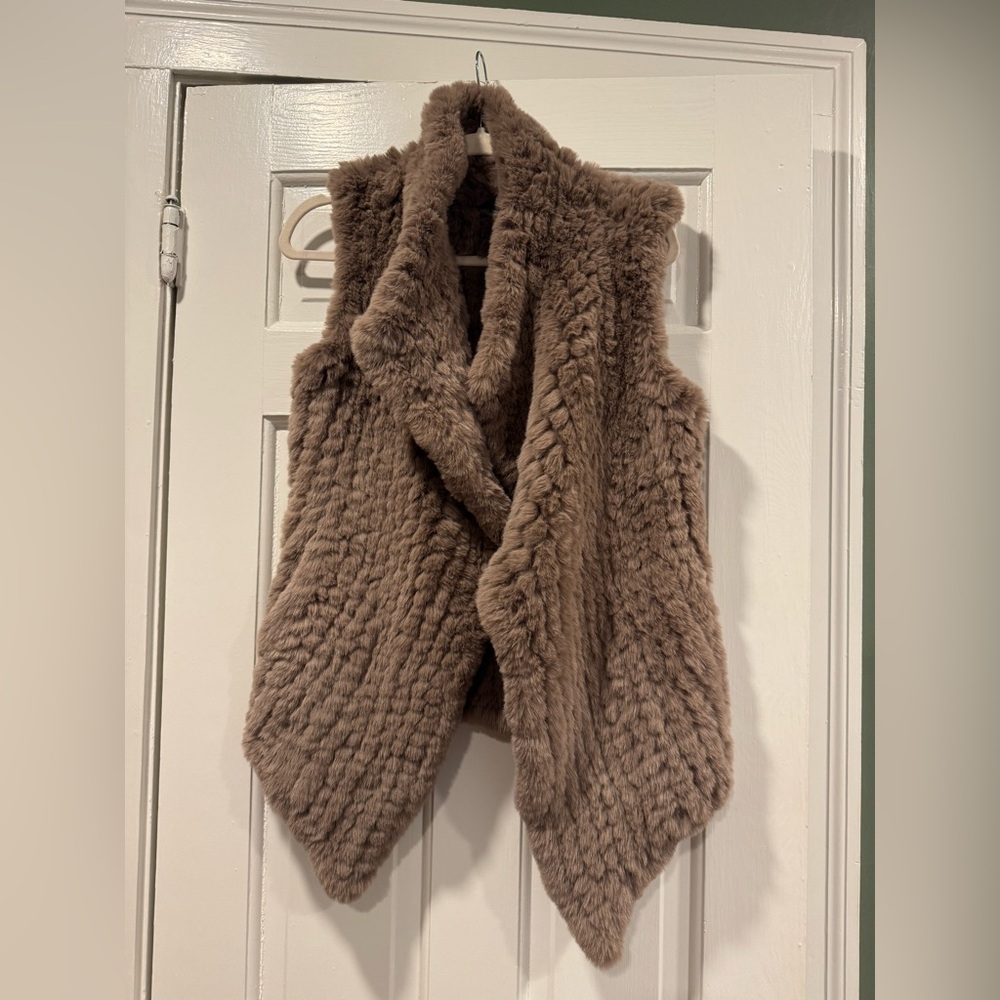 Stella + Lorenzo Brown Faux Fur Vest